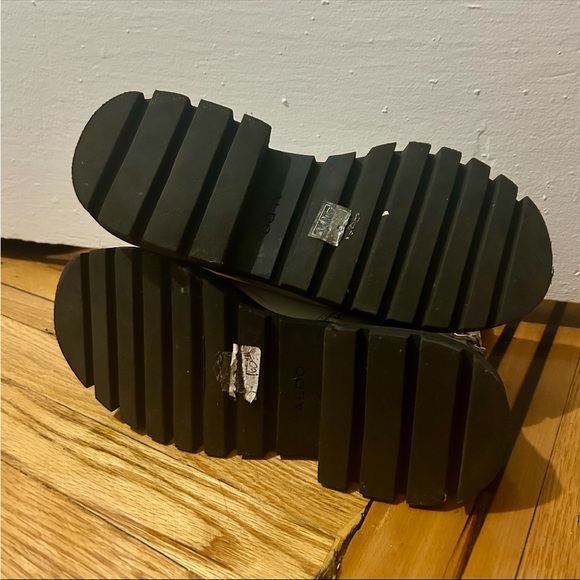 ALDO White Leather Combat Boots - Picture 4 of 4